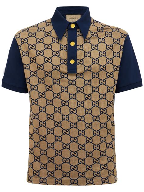 gucci polo shirt beige|Gucci polo shirt price.